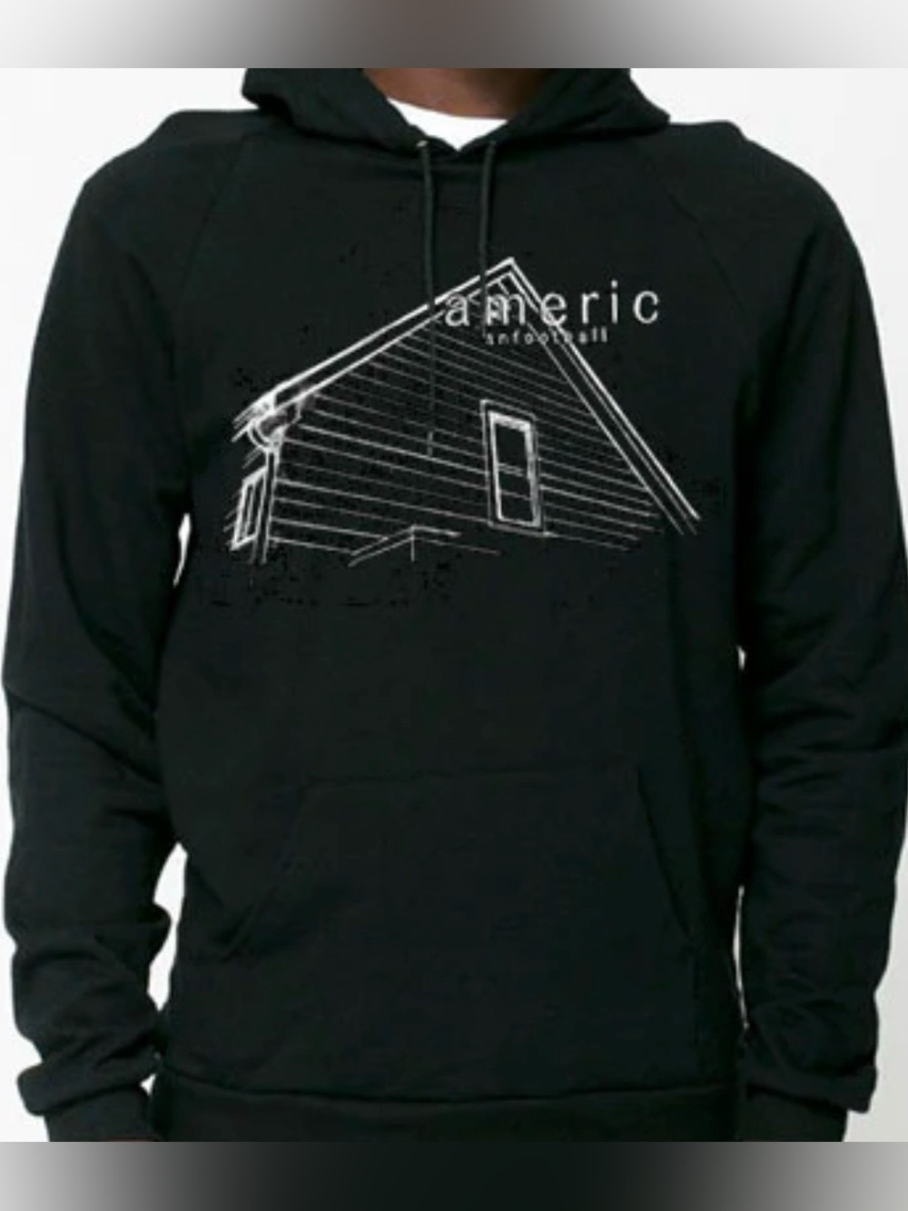 American Football House Graphic Hoodie Small Black Midwest Emo Indie Band